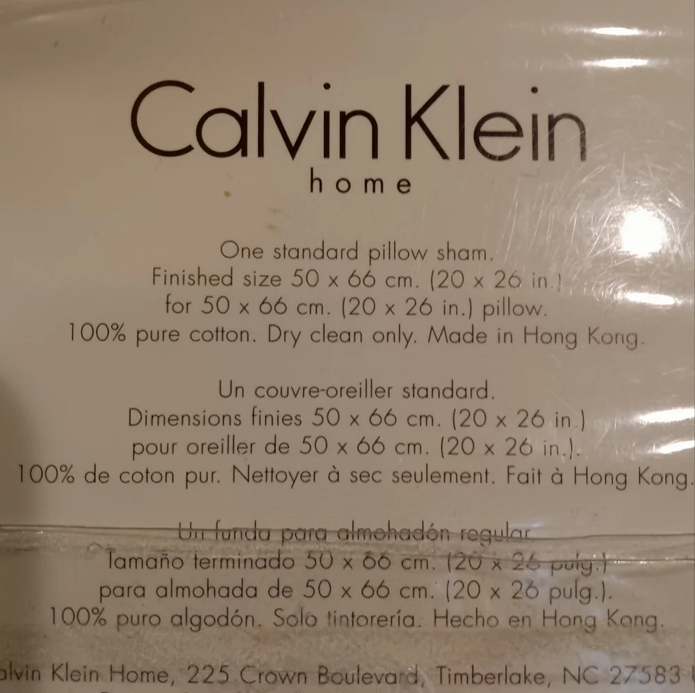 NOS Vtg Calvin Klein Home Khaki Collection Adobe Leaf Standard Pillow Sham